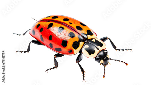close up view of mottled bug , isolated on white background cutout  