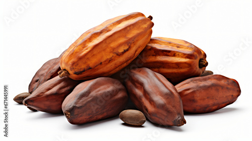 Fresh cocoa fruits