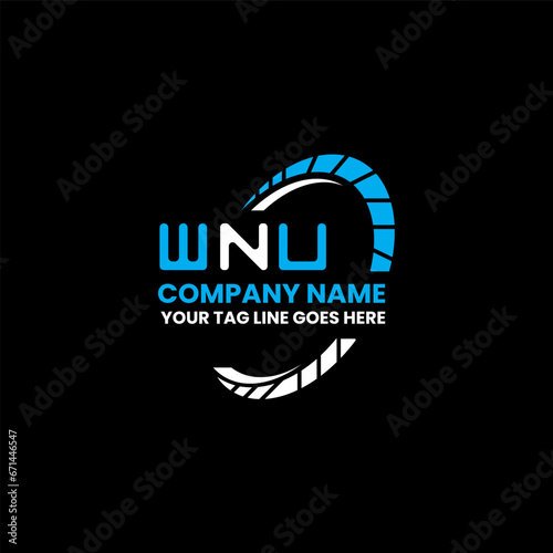 WNU letter logo vector design, WNU simple and modern logo. WNU luxurious alphabet design   photo