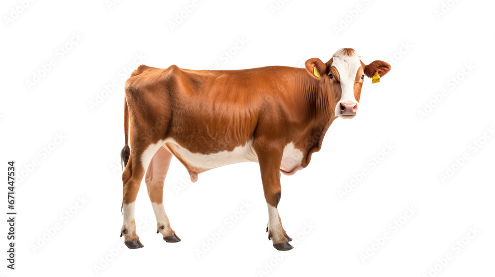 cow shot isolated on white background cutout 