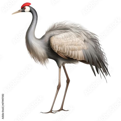 crane bird shot, isolated on transparent background cutout © Pixel Town