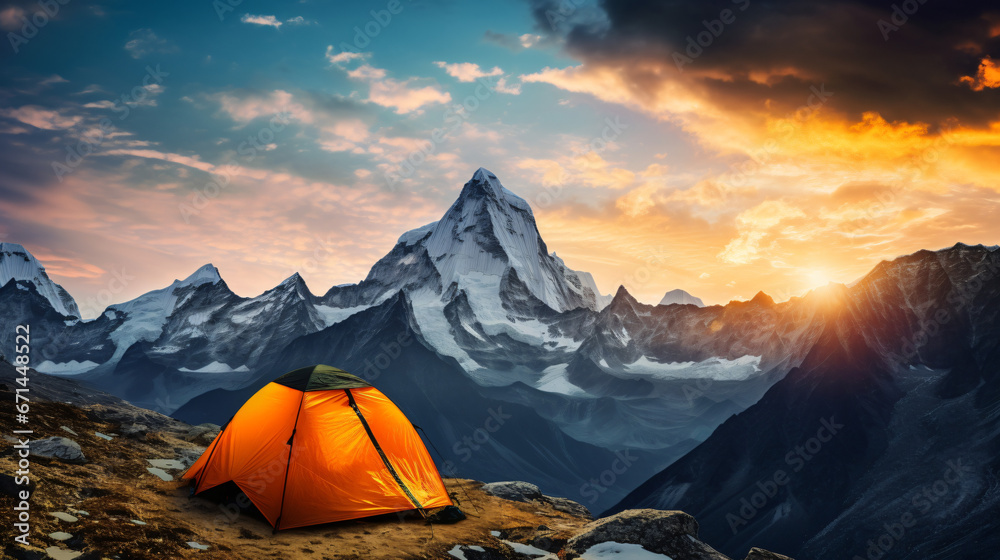 Highest mountain in the world Everest has a tent