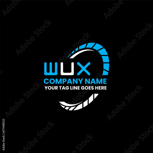 WUX letter logo vector design, WUX simple and modern logo. WUX luxurious alphabet design   photo