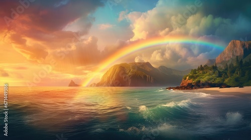 Photo A stunning and idyllic ocean view with a colorful