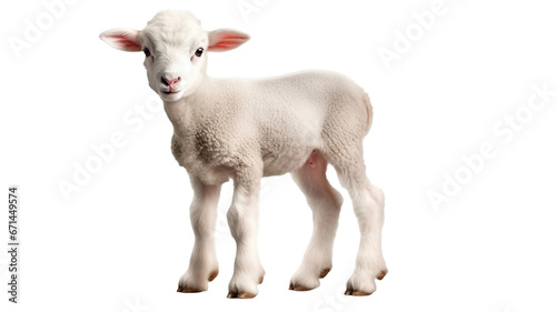 cute lamb  isolated on white background cutout