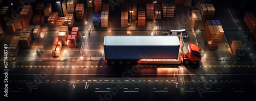 Truck parking, Loading and unloading of cargo, containers. Business logistics, warehouse industrial and logistics companies. E-commerce purchases, wholesale merchandise.