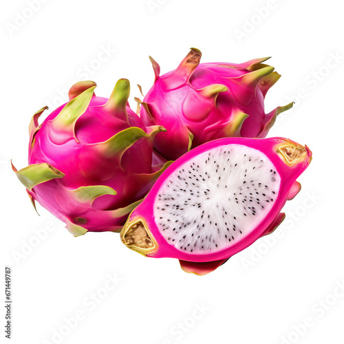 dragon fruit Pitaya fruit sweet food transparent background cutout