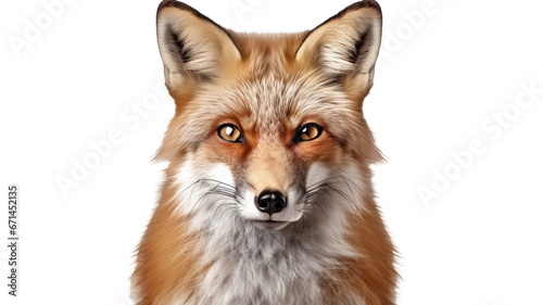 fox face shot, isolated on transparent background cutout