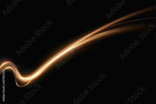 Abstract light speed motion effect.Gold color spiral glow effect.Magic shiny lin