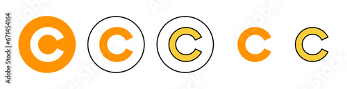 Copyright icon set for web and mobile app. copyright sign and symbol