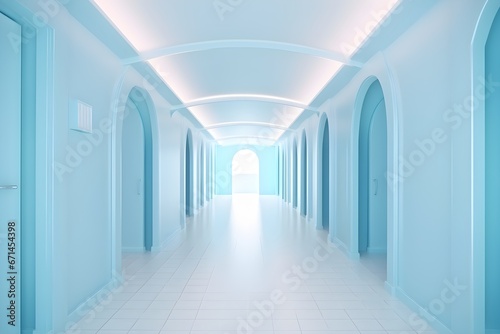 Abstract blue endless tunnel
