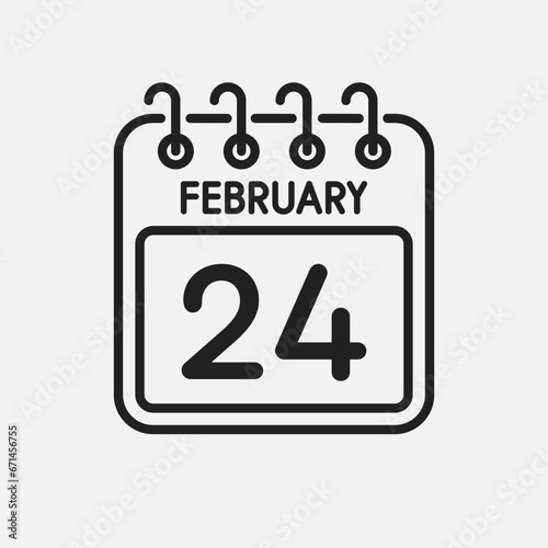 Icon page calendar day - 24 February