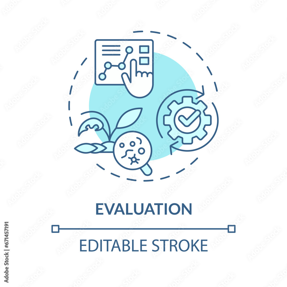 Obraz premium 2D editable blue evaluation icon, monochromatic isolated vector, integrated pest management thin line illustration.