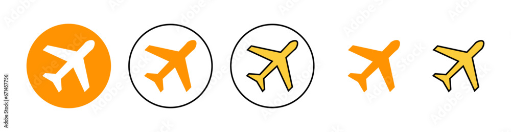 Plane icon set for web and mobile app. Airplane sign and symbol. Flight transport symbol. Travel sign. aeroplane