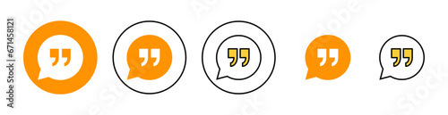 Quote icon set  for web and mobile app. Quotation mark sign and symbol