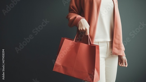 A woman holding a shopping bag