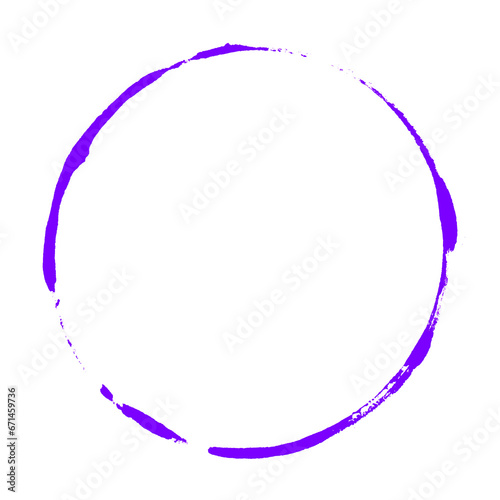 Kreis Umrandung in lila violett gemalt mit einem Pinsel