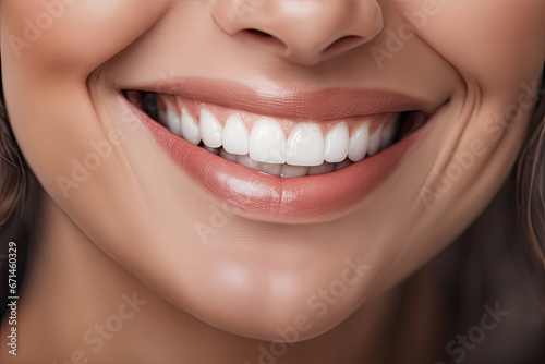 Magnificent smile of healthy woman with white teeth