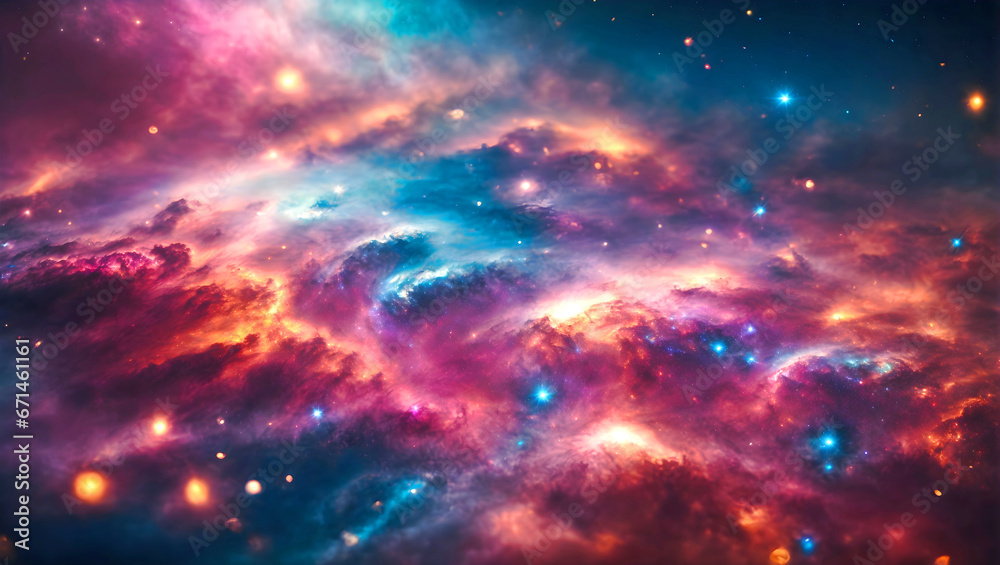 The vast and colorful galaxy, Nebella and sparkling stars far away in the universe. The vast and colorful galaxy, Nebella and sparkling stars far away in the universe.