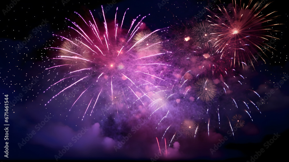abstract gold, gold and purple glitter background with fireworks. christmas eve, 4th of july holiday concept abstract gold, gold and purple glitter background with fireworks. christmas eve, 4th of july holiday concept