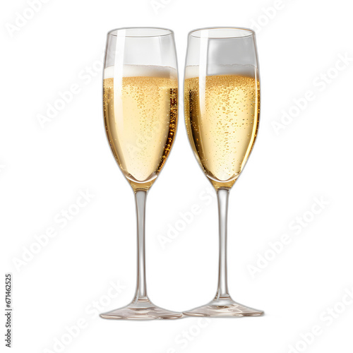 toast with champagne glasses isolated on transparent or white background, png