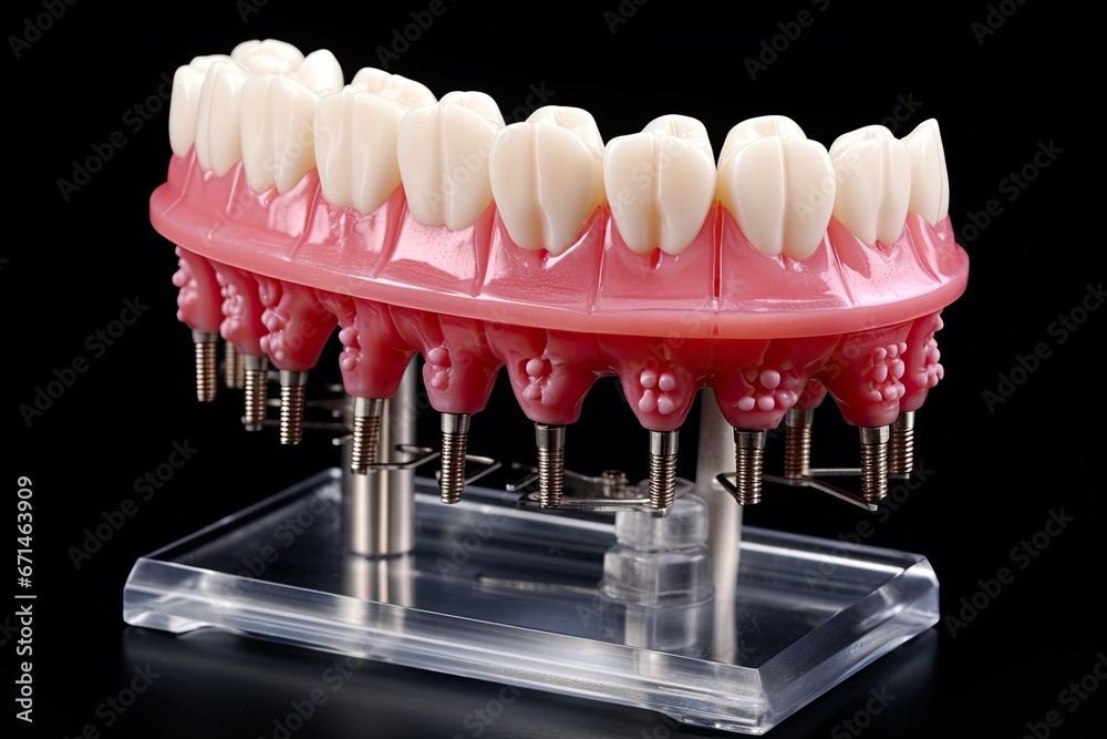 Obraz premium Teeth model on a black background