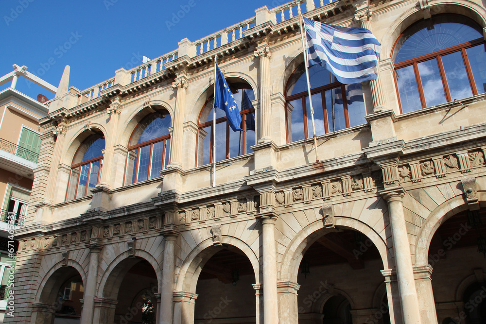 town hall (venetian loggia) in heraklion in crete in greece 
