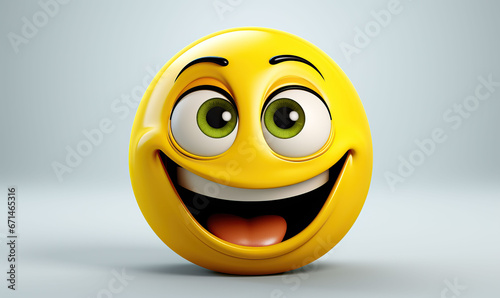 Yellow smiling emoticon on a white background.