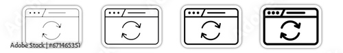 Icones pictogramme symbole Fenetre ordinateur interface site web charger retour relief