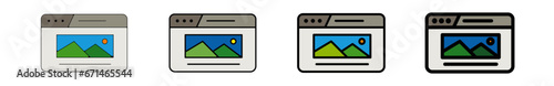 Icones pictogramme symbole Fenetre ordinateur interface site web image couleur gris