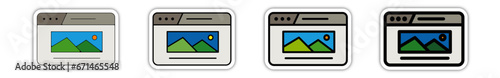 Icones pictogramme symbole Fenetre ordinateur interface site web image couleur gris relief