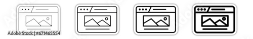 Icones pictogramme symbole Fenetre ordinateur interface site web image relief