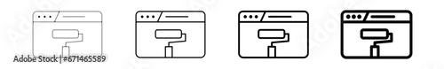 Icones pictogramme symbole Fenetre ordinateur interface site web maintenance peinture