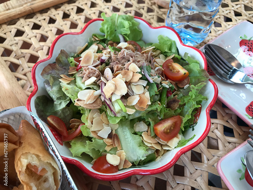Tuna spicy salad with Thai herbs.