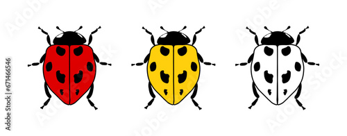 Beetles icons. Flat, color, beautiful beetle icons, crawling beetle. Vector icons