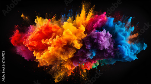 Multi colored powder explosion © iqra