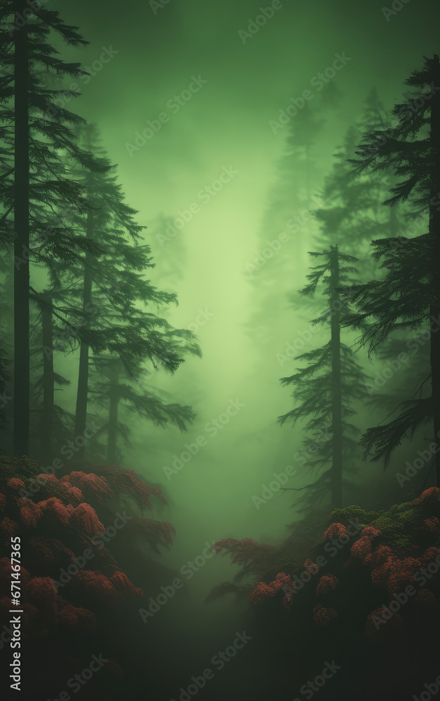 Spooky Forest Horror Book Cover Art