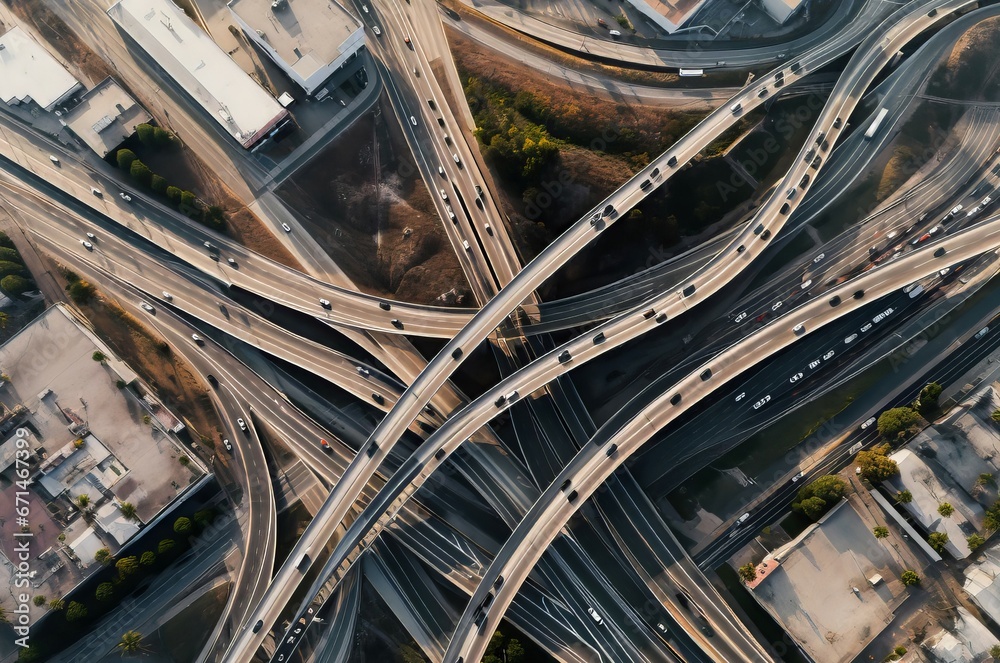 Multilevel city roads network. Car life viaduct street transport. Generate Ai Multilevel city roads network. Car life viaduct street transport. Generate Ai