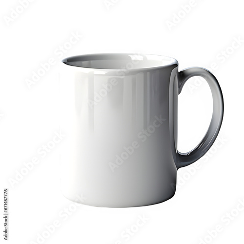blank white mug mockup isolated on transparent background ,empty white cup png ,generative ai