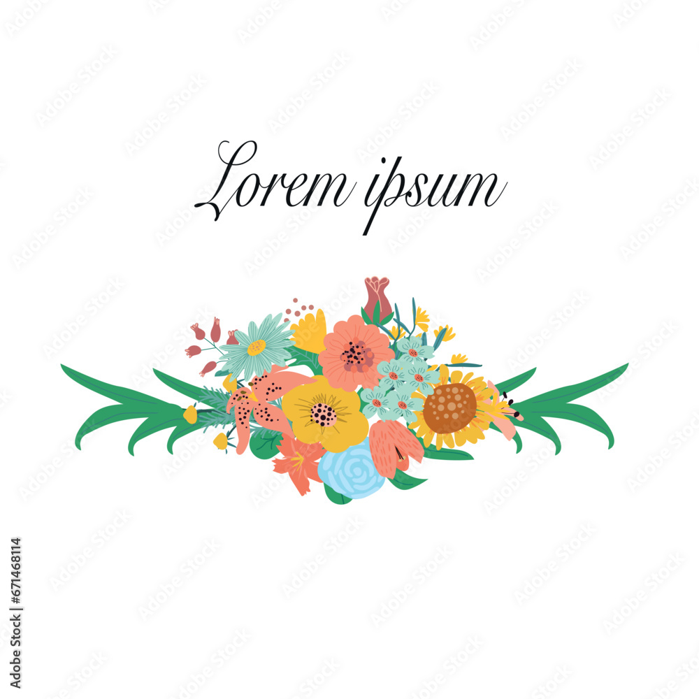 cute modern floral border for invitation cards