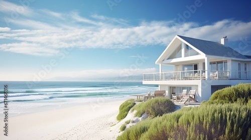 beach hut on the beach generated by AI