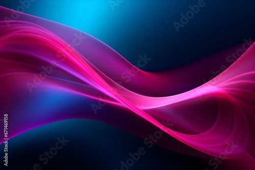 Vibrant Neon Flow: Abstract Waves of Pink and Blue