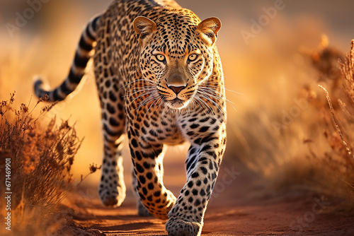 Close-up portrait of wild beautiful leopard in nature © Ksenia Belyaeva