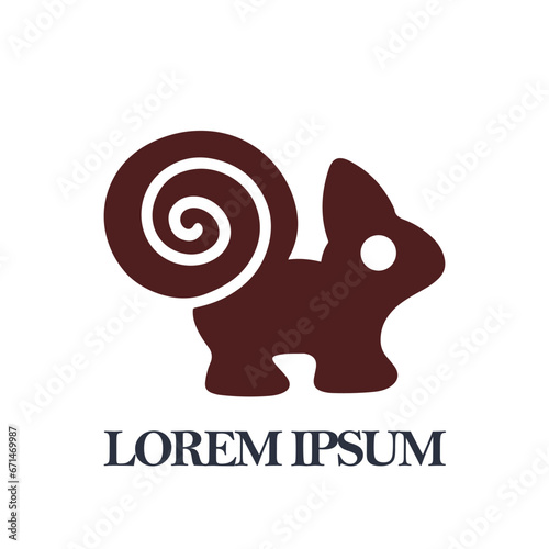 Squirrel logo vector. Animal logo vector.