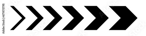  Arrow icon. Sideways arrow icon striped direction sign. Turn right symbol.  Vector  photo