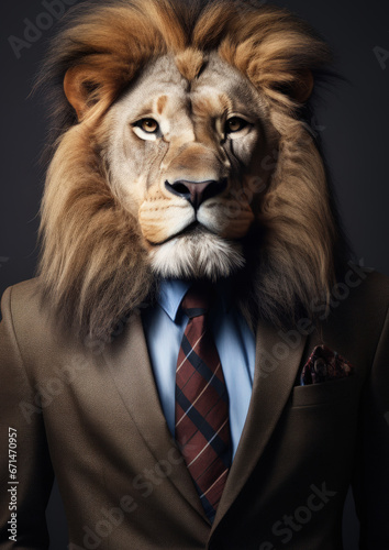 Lion in business suit