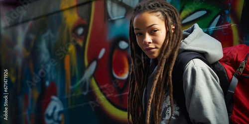 A young woman with long dreadlocks and a nose piercing © xartproduction