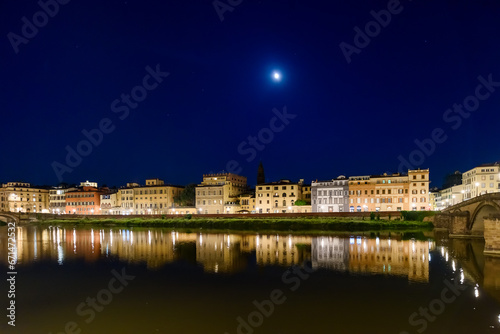 Florence  Italy - June 28  2023  Florence  Italy on the Arno River at night