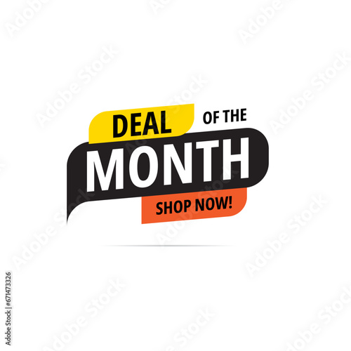 Month special offer sticker badge for sale banner. Deal of month promotion vector illustration