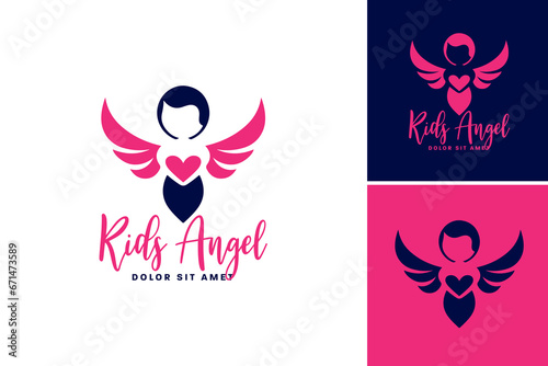 Untitled-9"Kids Angel Logo Design" is a playful and whimsical logo design with an angelic theme, perfect for children's brands, toy companies, or any business targeting a young audience.